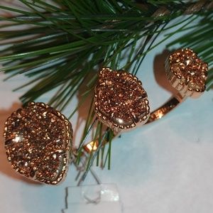 Kendra Scott Naomi Double Ring in Rose Gold Drusy